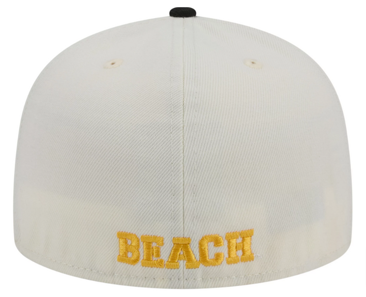 Long Beach State Fitted 59Fifty New Era Chrome Black Cap Hat Grey UV - THE 4TH QUARTER