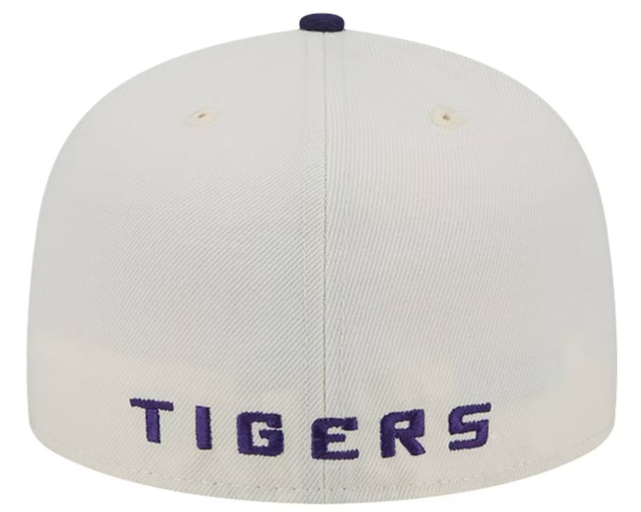 LSU Tigers Fitted 59Fifty New Era Chrome Purple Cap Hat Grey UV - THE 4TH QUARTER