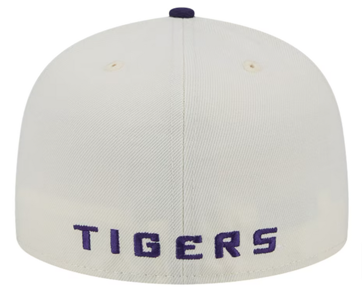 LSU Tigers Fitted 59Fifty New Era Chrome Purple Cap Hat Grey UV - THE 4TH QUARTER