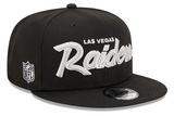 Las Vegas Raiders Snapback New Era 9Fifty Script Black Hat Cap Grey UV