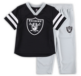 Las Vegas Raiders Toddler (2T-4T) Black/Silver Red Zone V-Neck Jersey Top & Pants Set