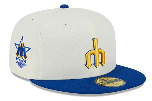 Seattle Mariners Fitted New Era 59Fifty 79 ASG Chrome Blue Cap Hat Grey UV - THE 4TH QUARTER
