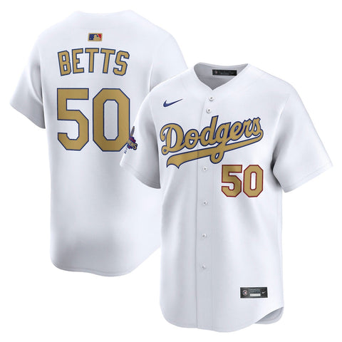 Mookie Betts Los Angeles Dodgers Youth 2025 Gold Collection Limited Jersey - White