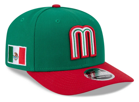 Mexico WBC 2026 Stretch Snapback 9Seventy New Era Flag Patch Hat Cap - THE 4TH QUARTER