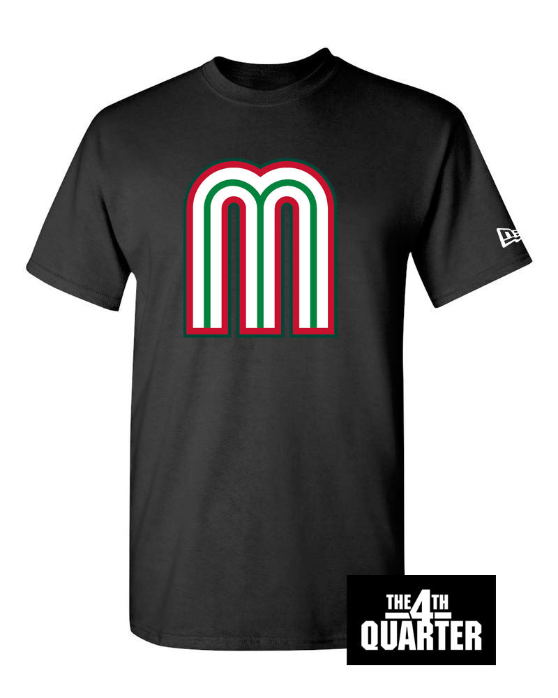 Mexico Mens T-Shirt New Era WBC Logo Tee Black - THE 4TH QUARTER