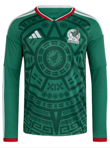 Mexico National Team Adidas FIFA x World Cup 2026 Home Replica Long Sleeve Jersey Green