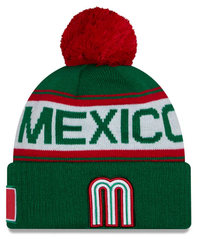 Mexico Youth WBC 2026 New Era Pom Knit Hat - THE 4TH QUARTER