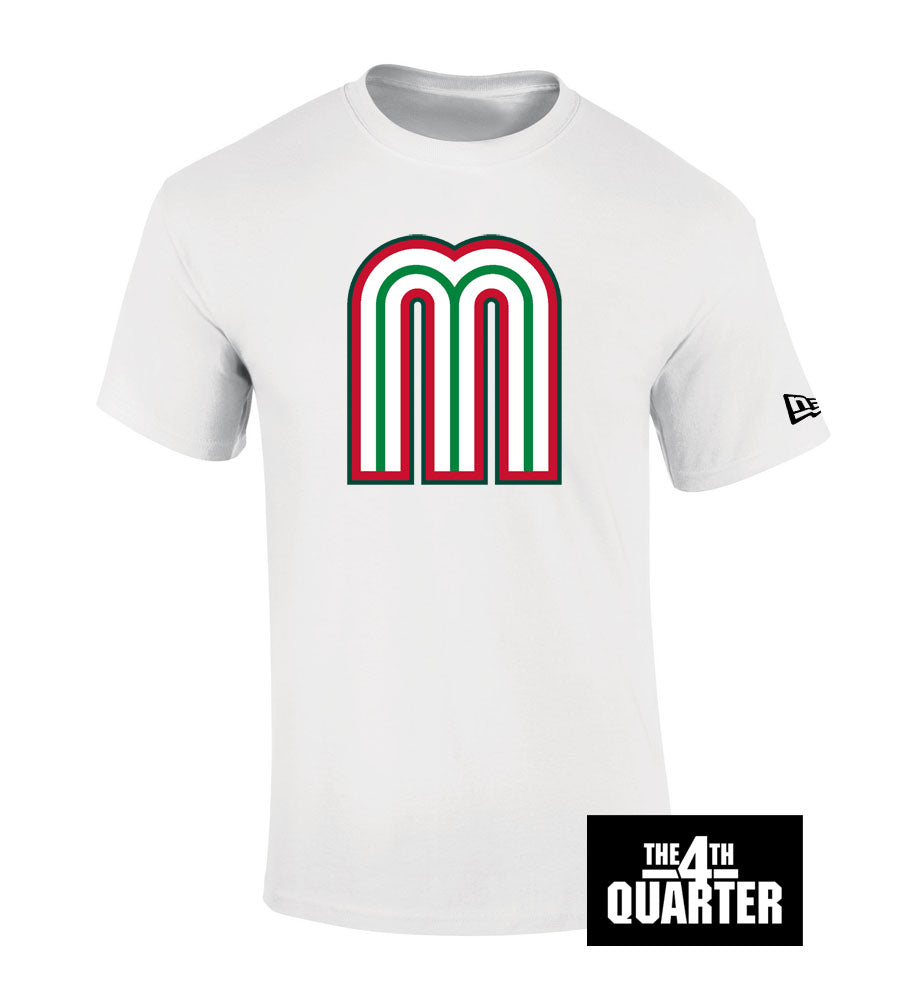 Mexico Mens T-Shirt New Era WBC Logo Tee White - THE 4TH QUARTER
