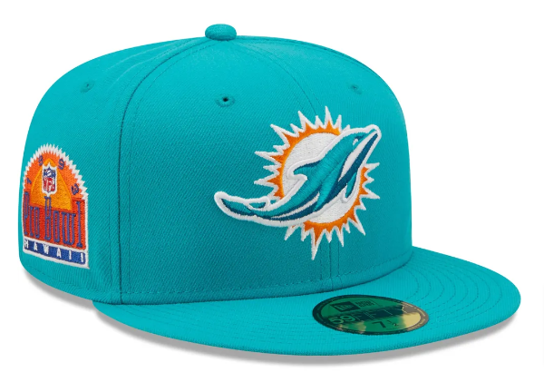 Miami Dolphins Fitted New Era 59Fifty 1993 Pro Bowl Teal Cap Hat - THE 4TH QUARTER