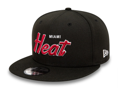 Miami Heat Snapback New Era 9Fifty Script Up Black Cap Hat
