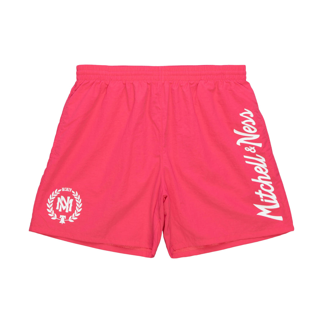 Mitchell & Ness Mens Essentials Nylon Shorts Pink - THE 4TH QUARTER
