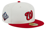 Washington Nationals Fitted New Era 59Fifty 2019 WS Chrome Red Cap Hat Grey UV