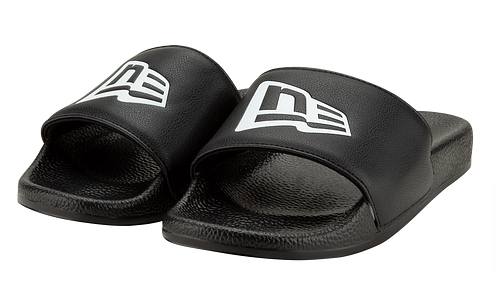 New Era Brand Mens Slides Sandals Black White - THE 4TH QUARTER