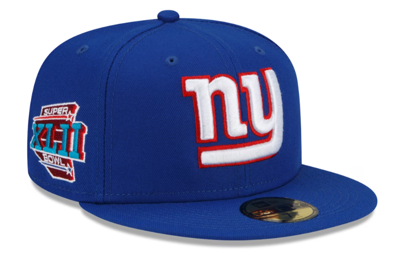 New York Giants Fitted New Era 59Fifty Super Bowl XLII Blue Cap Hat - THE 4TH QUARTER