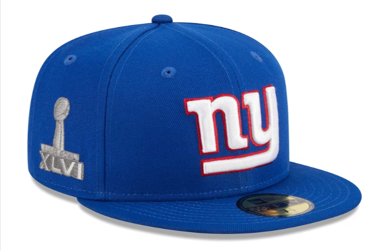 New York Giants Fitted New Era 59Fifty Super Bowl XLVI Blue Cap Hat - THE 4TH QUARTER