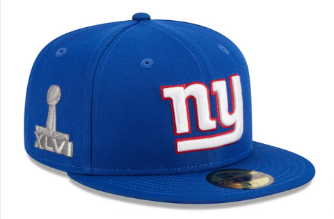 New York Giants Fitted New Era 59Fifty Super Bowl XLVI Blue Cap Hat