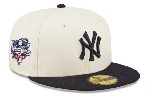 New York Yankees Fitted New Era 59Fifty NY Logo Chrome Navy Cap Hat Grey UV
