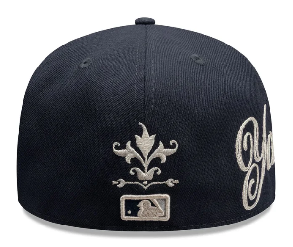 New York Yankees Fitted New Era 59FIFTY Script Navy Cap Hat - THE 4TH QUARTER