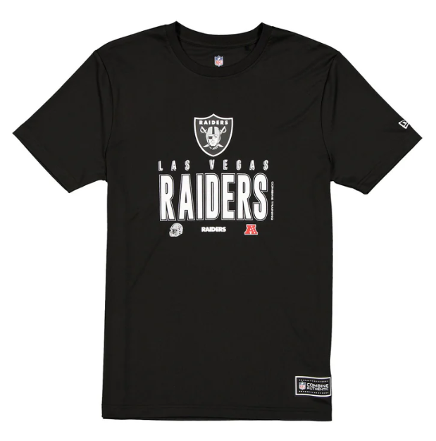 Raiders Mens T-Shirt New Era Dri-Fit 2025 Training Tee Black - THE 4TH QUARTER