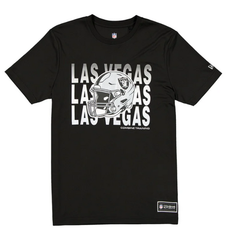 Raiders Mens T-Shirt New Era Helmet Dri-Fit 2025 Training Tee Black