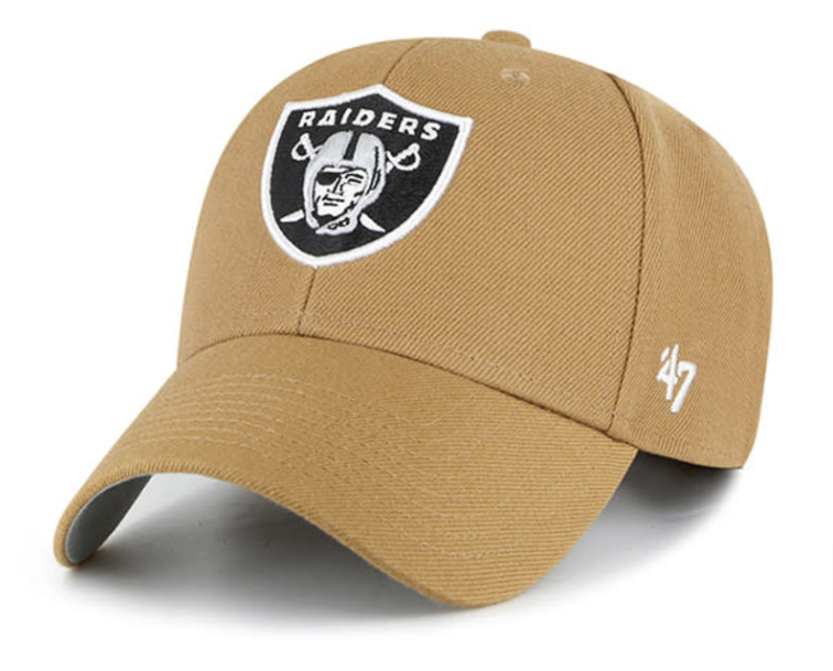 Raiders Velcro 47 Brand MVP Adjustable Cap Hat Camel - THE 4TH QUARTER
