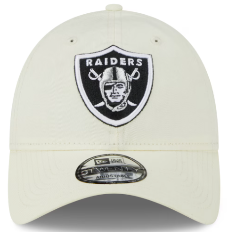 Raiders Strapback New Era 9Twenty Core Classic 2.0 Cream Adjustable Cap Hat
