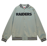 Raiders Men's Mitchell & Ness Double Clutch Jacket Silver