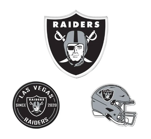 Raiders 3 Piece Precision Cut Acrylic Magnet Set - THE 4TH QUARTER