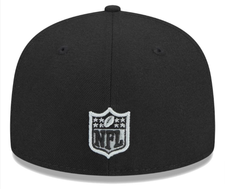 Raiders Fitted New Era 59Fifty Main Black Cap Hat Grey UV - THE 4TH QUARTER