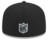 Raiders Fitted New Era 59Fifty Main Black Cap Hat Grey UV