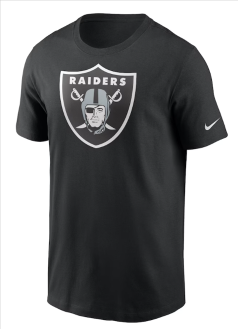 Raiders Mens T-Shirt Primary Logo Tee Heather Black - THE 4TH QUARTER