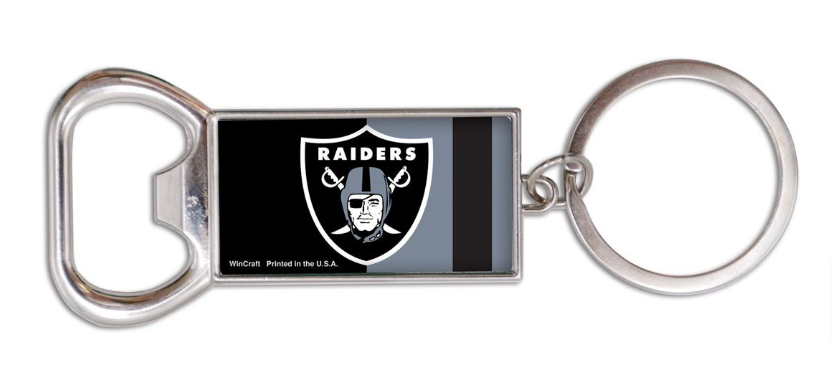 Raiders Key chain Bottle Opener Key Ring Rectangle - THE 4TH QUARTER