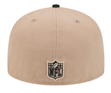 Raiders Fitted New Era 59Fifty 2 Tone Camel Cap Hat Grey UV