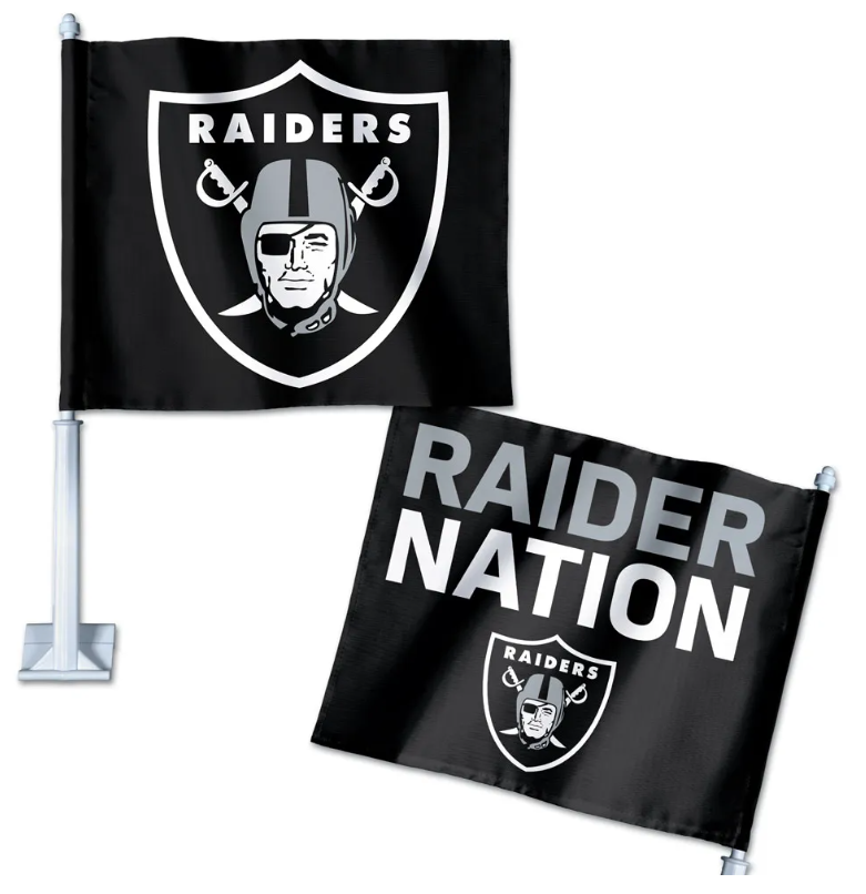 Raiders Tailgating Truck or Car Flag Black Raider Nation - THE 4TH QUARTER