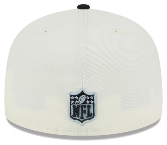 Oakland Raiders Fitted 59Fifty New Era Chrome Black Cap Hat Grey UV - THE 4TH QUARTER
