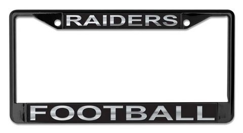 Raiders Chrome Auto Licensed Plate Frame Raiders Football Black