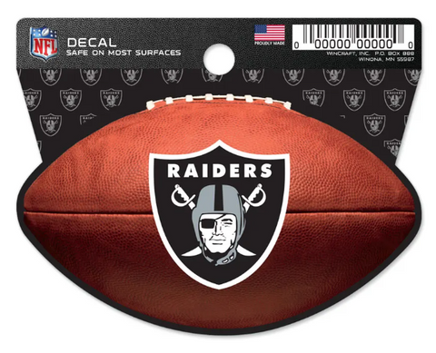 Raiders Clean Cut Decal 3 x 4 Football - THE 4TH QUARTER