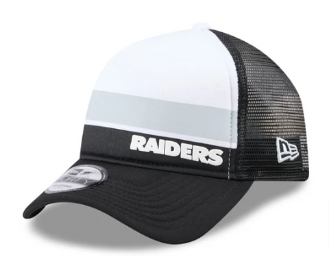 Raiders Snapback Kids New Era 9Forty A-Frame Mesh Trucker Color Block Cap Hat