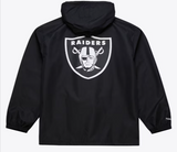 Raiders Mens Mitchell & Ness Coaches Wordmark Hooded Jacket Black - THE 4TH QUARTER