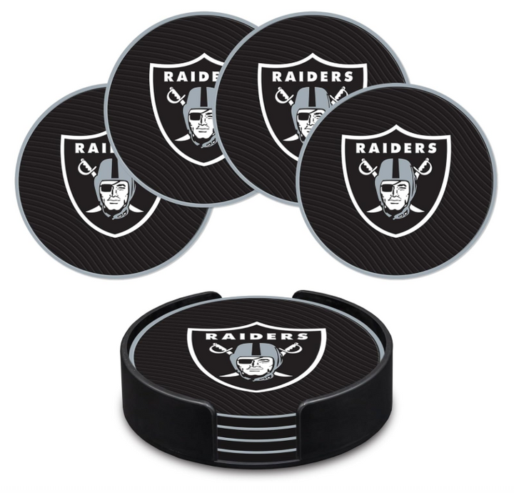 Raiders 4 Piece PVC Coasters Set