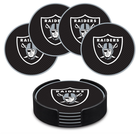 Raiders 4 Piece PVC Coasters Set