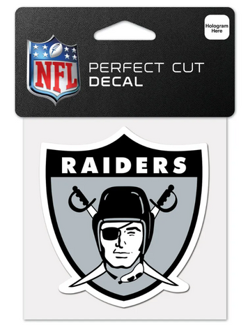 Raiders Classic Logo Retro Perfect Cut Color Decal 4" x 4"