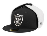 Raiders Fitted New Era 59Fifty Dog Ear Cap Hat Grey UV