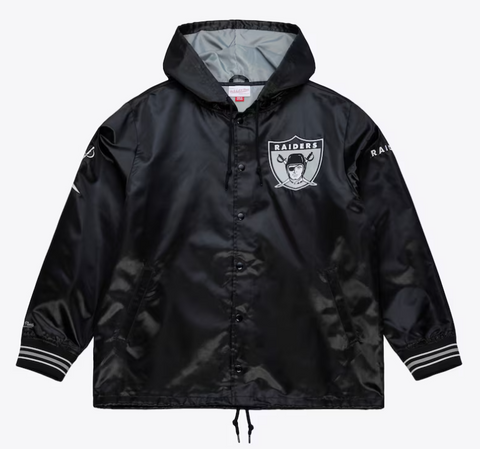 Raiders Men's Mitchell & Ness Downtown Collection Vintage Coaches Full-Snap Satin Jacket