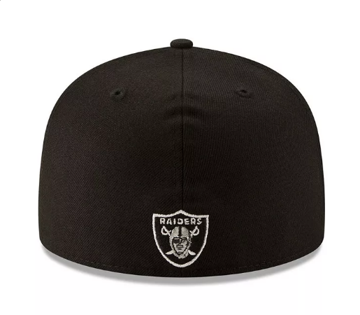 Raiders Fitted New Era 59Fifty White Element Black Hat Cap Grey UV - THE 4TH QUARTER
