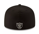 Raiders Fitted New Era 59Fifty White Element Black Hat Cap Grey UV - THE 4TH QUARTER