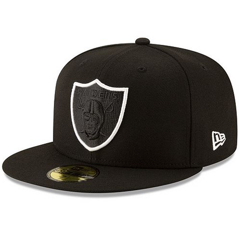 Raiders Fitted New Era 59Fifty White Element Black Hat Cap Grey UV - THE 4TH QUARTER