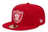Raiders Fitted New Era 59Fifty Super Bowl Patch Red Cap Hat Grey UV