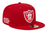 Raiders Fitted New Era 59Fifty Super Bowl Patch Red Cap Hat Grey UV