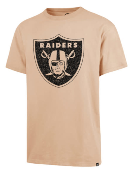 Raiders Mens T-Shirt 47 Brand Dusted Franklin Khaki Tee - THE 4TH QUARTER